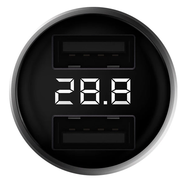Автомобильное зарядное устройство Zmi Car Charger with Display 18W серый - Фото 3 Автомобильное зарядное устройство Zmi Car Charger with Display 18W серый - изображение 3