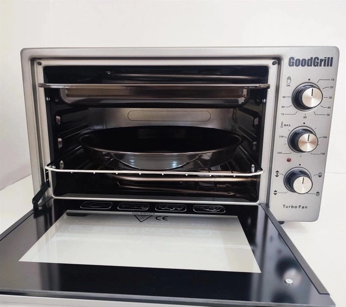 Электрическая печь с конвекцией 40 л выпечка пицца GoodGrill GR-4002TR 4 режима 1300W нагрев 280 термоизоляция Эмаль электродуховка настольная мини печка графит Турция - изображение 4