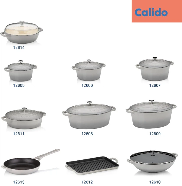 Кастрюля чугунная с крышкой Kela Calido 24 см 3.8 л Серая (12606) - изображение 3