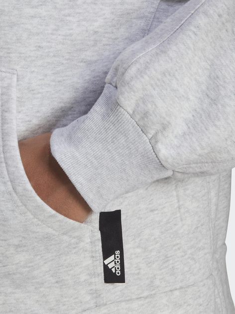 Толстовка на блискавці з капюшоном жіноча Adidas W Sl Hd Fz HE2861 XS Сіра (4065423172969) - зображення 4