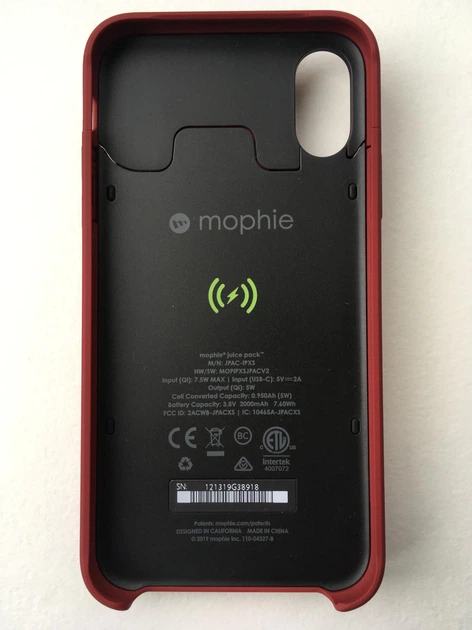 Чохол-акумулятор з бездротовою зарядкою Mophie Juice Pack Access, Power Bank 2000 mAh для Iphone X/XS Red - Фото 11 Чохол-акумулятор з бездротовою зарядкою Mophie Juice Pack Access, Power Bank 2000 mAh для Iphone X/XS Red - зображення 11