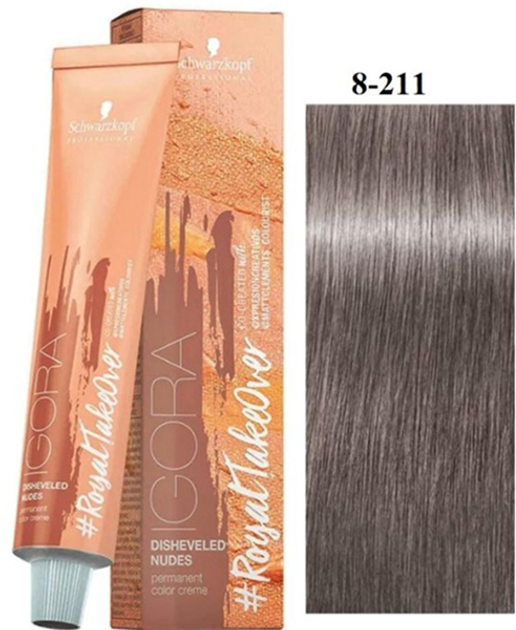 Farba do włosów Schwarzkopf Igora Royal TakeOver Nudes 8-211 Jasny blond popielato-cedrowy 60 ml (4045787420395) - obraz 1