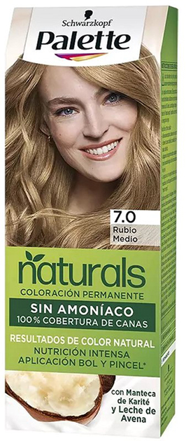 Стійка крем-фарба для волосся Schwarzkopf Palette Naturals Color Creme 7.0 Середній блонд (8410436363143) - зображення 1