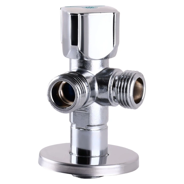 Кран шаровой угловой двойной ARCO 1/2″х 3/4″х3/4″ A80TWIN CQ4107 - изображение 3