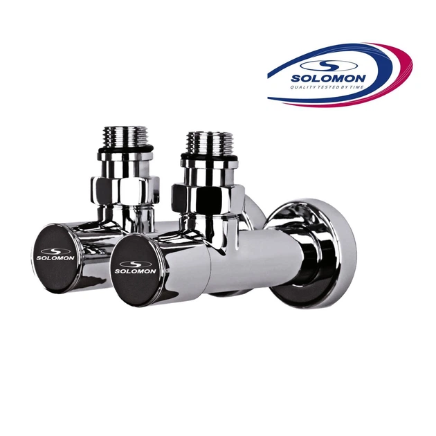 Кран вентильный угловой с американкой SOLOMON LUX 1/2″ CHROM 7777 (2шт.КОМПЛЕКТ) - изображение 2