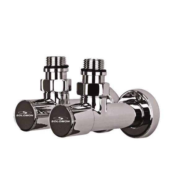Кран вентильный угловой с американкой SOLOMON LUX 1/2″ CHROM 7777 (2шт.КОМПЛЕКТ) - изображение 3