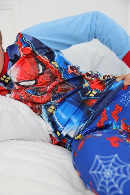 Дитяча піжама для хлопців Марвел Людина Павук SPIDERMAN MARVEL | світиться у темряві | довгий рукав | 9 роки зріст 128-134см | колір синій - зображення 8