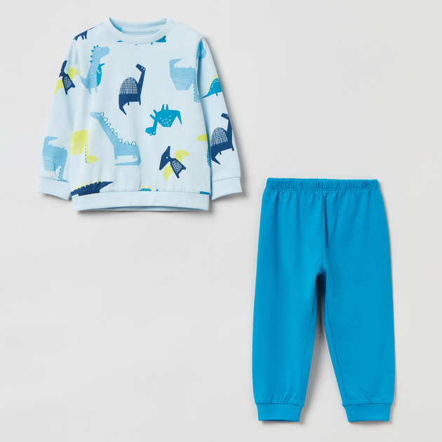 Піжама (футболка з довгими рукавами + штани) дитяча OVS Pyjama Boy Omphalodes 1812943 80 см Light Blue (8056781437667) - зображення 1