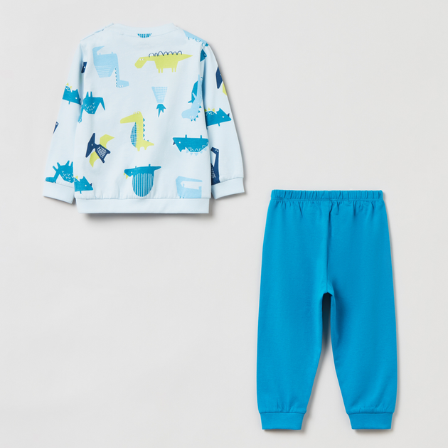 Піжама (футболка з довгими рукавами + штани) дитяча OVS Pyjama Boy Omphalodes 1812943 80 см Light Blue (8056781437667) - зображення 2