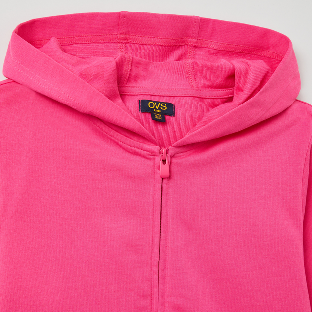 Bluza dla dziewczynki rozpinana z kapturem OVS Basic Solid Fandango Pin 1827079 158 cm Różowa (8056781665923) - obraz 3