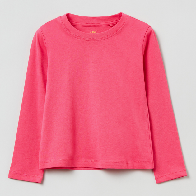 Longsleeve dziecięcy OVS Solid T-Shir Fandango Pin 1822512 128 cm Różowy (8056781593738) - obraz 1