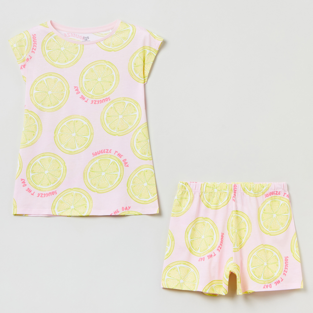 Letnia piżama dziecięca OVS Pajama Sp Fruits Top + Bottom Aop 1802843 152 cm Pink (8056781091968) - obraz 1