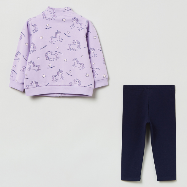 Komplet (bluza + legginsy) dla dzieci OVS Full Zip Aop Lilac Breeze 1817459 86 cm Fioletowa (8056781509340) - obraz 2