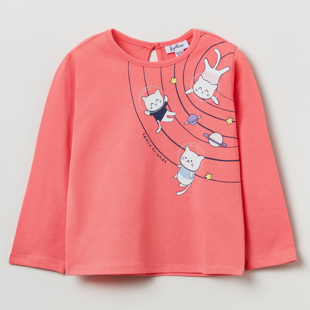 Дитяча футболка з довгими рукавами для дівчинки OVS T-Shirt W/Pr Shell Pink 1817543 86 см Рожева (8056781510186) - зображення 1