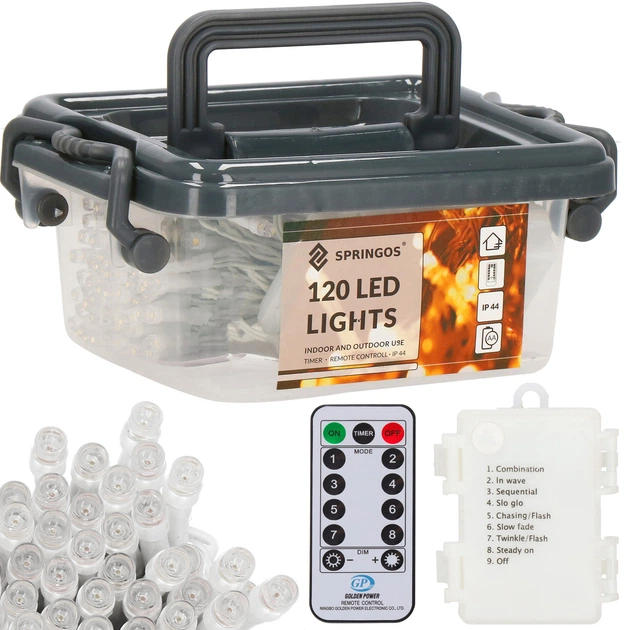 Гірлянда на батарейках Springos 9 м 120 LED CL0172 Cold White - изображение 10