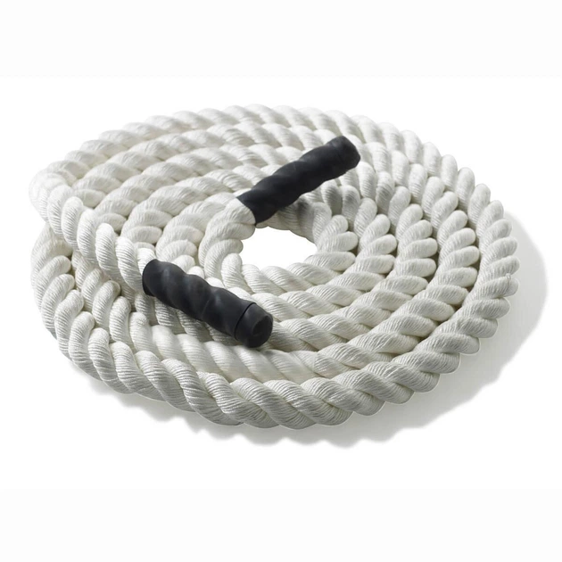 Канат тренувальний для кросфіту WCG Battle Rope White WCG 50 мм х 15 м - зображення 2