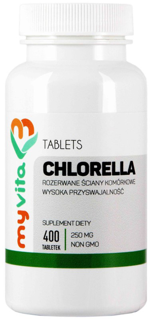Myvita Chlorella 250 g 400 tabletek Oczyszczanie (5903111710200) - obraz 1