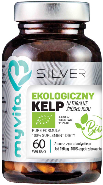 Дієтична добавка Myvita Silver Келп 100% Bio 60 капсул для підтримки щитовидної залози (5903021591098) - зображення 1