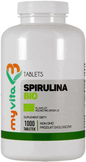 Myvita Spirulina Bio 250 mg 1000 tabletek (5905279123373) - obraz 1