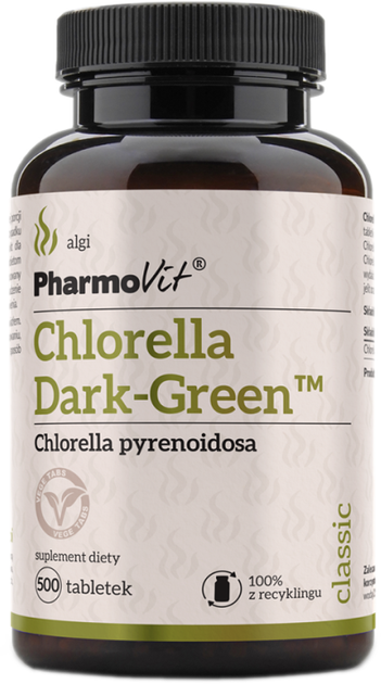 Дієтична добавка Pharmovit Хлорелла Dark-Green 500 таблеток (5902811235754) - зображення 1