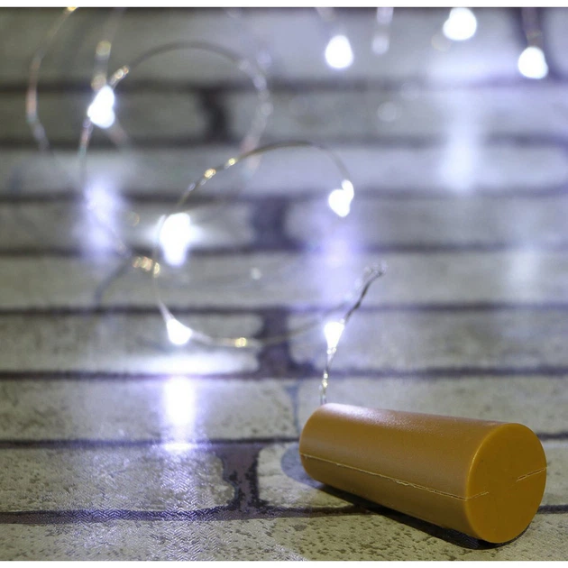 Гірлянда корок у пляшку на батарейках Springos 1.9 м 20 LED CL0027 Cold White - Фото 3 Гірлянда корок у пляшку на батарейках Springos 1.9 м 20 LED CL0027 Cold White - изображение 3