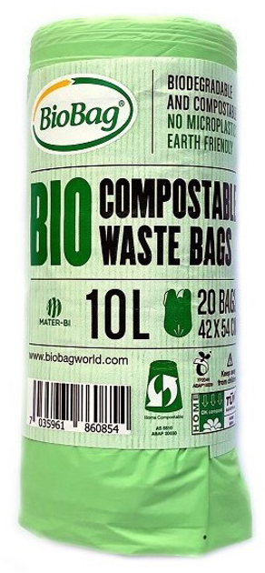 Пакети для сміття BioBag 10 л біорозкладні 20 шт (7035961860854) - зображення 1