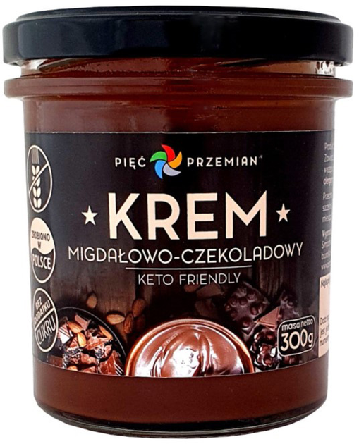 Pięć Przemian Krem migdałowo czekoladowy Keto 300 g (5902837811451) - obraz 1