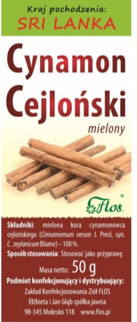 Flos Cynamon Cejloński Mielony 50 g (5905279799516) - obraz 1