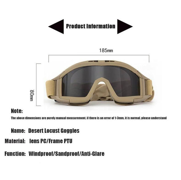 Защитная маска со сменными линзами 3шт Койот - изображение 2
