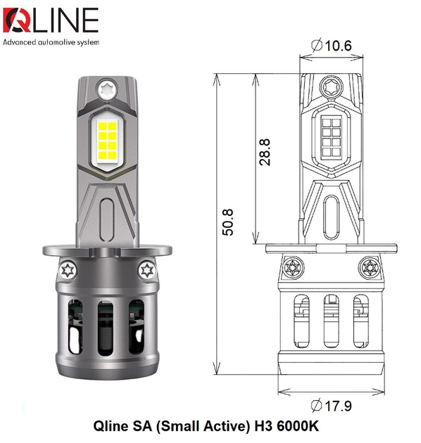 LED автолампи QLine SA (Small Active) H3 6000K - изображение 5