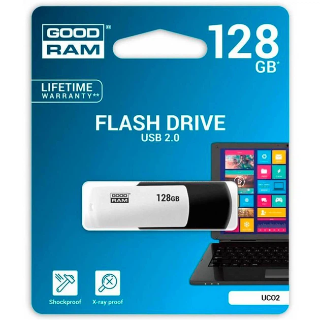 Флеш накопитель 128GB GOODRAM UCO2 (Colour Mix) Black/White (UCO2-1280KWR11) - Фото 2 Флеш накопитель 128GB GOODRAM UCO2 (Colour Mix) Black/White (UCO2-1280KWR11) - изображение 2