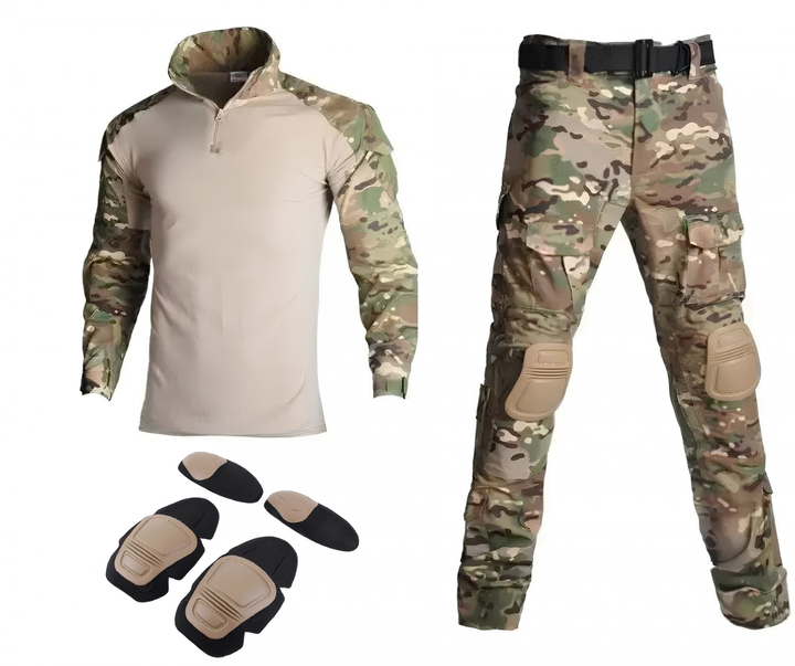 Тактичний військова форма, костюм Military Army Multicam, Штани із захистом колін S мультикам - зображення 1