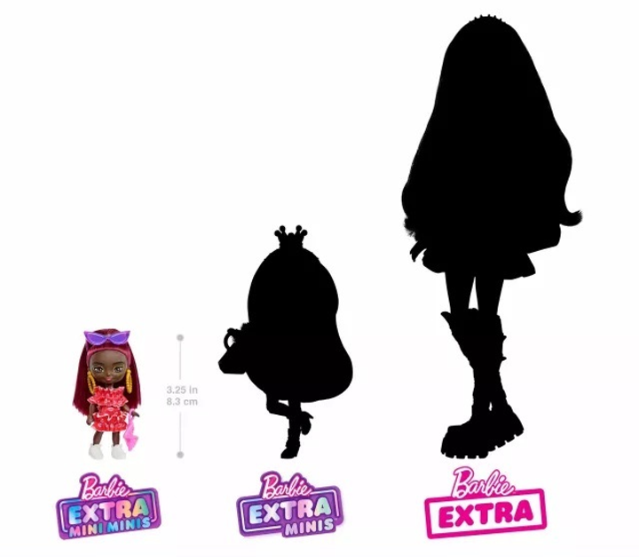 Lalka Barbie Extra Mini Minis bordowe wlosy (194735116133) - obraz 5