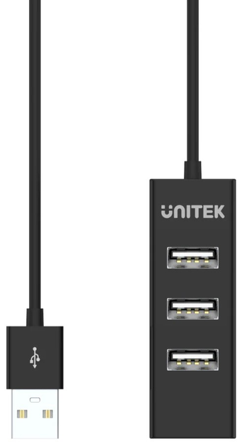 Hub USB Unitek USB 2.0 4-w-1 (Y-2140-CZARNY) - obraz 3