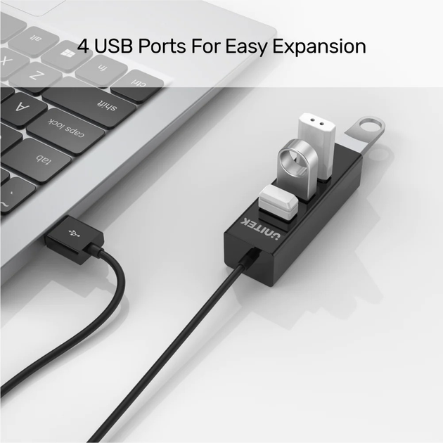Hub USB Unitek USB 2.0 4-w-1 (Y-2140-CZARNY) - obraz 4