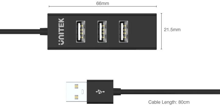 Hub USB Unitek USB 2.0 4-w-1 (Y-2140-CZARNY) - obraz 6