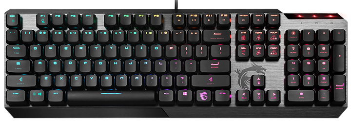 Клавіатура дротова MSI Vigor GK50 Kailh Low Profile USB Black (S11-04US254-GA7) - зображення 1