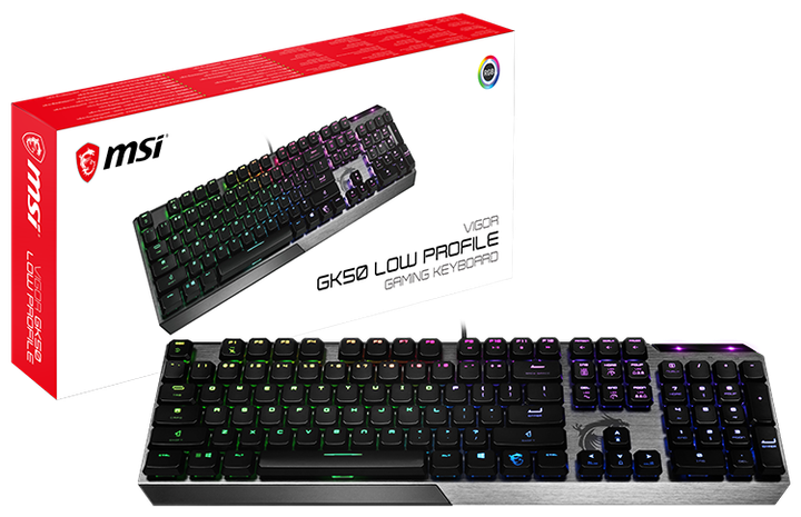 Клавіатура дротова MSI Vigor GK50 Kailh Low Profile USB Black (S11-04US254-GA7) - зображення 5