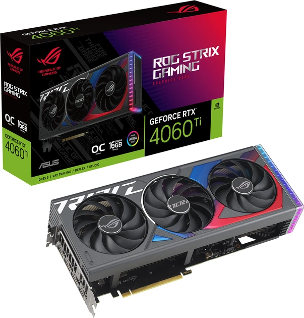 Видеокарта ASUS PCI-Ex GeForce RTX 4060 Ti ROG Strix OC Edition