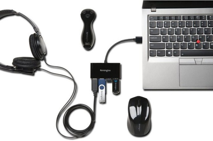 Hub USB 4-w-1 Kensington USB 3.0 (K39121EU) - obraz 3