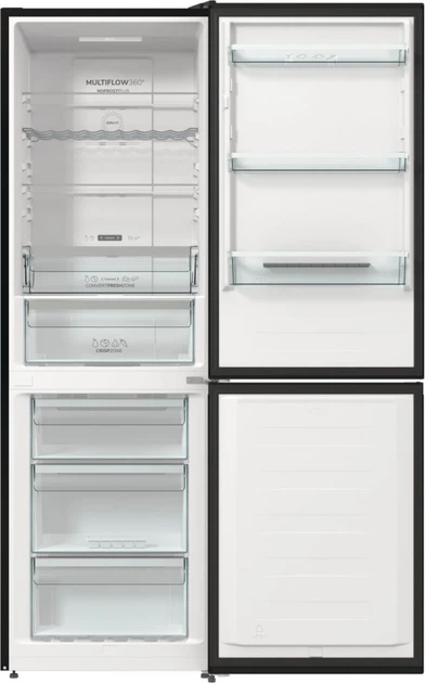 Холодильник Gorenje,с нижн. мороз. камерой 185х60х60см, 2 дв., 204(96)л, А++, NoFrost+ , LED дисплей, Зона св-ти, черный (NRK6192ABK4) - изображение 7
