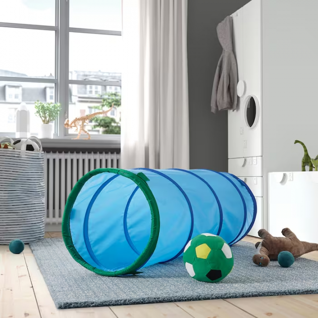 Игровой туннель детский IKEA DVÄRGMÅS 805.280.31 голубой / зеленый - Фото 5 Игровой туннель детский IKEA DVÄRGMÅS 805.280.31 голубой / зеленый - изображение 5