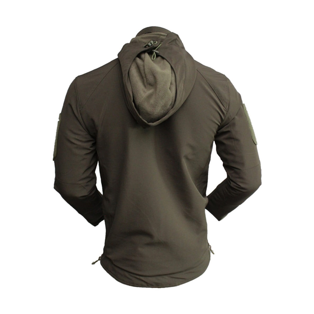 Мужская куртка с капюшоном Combat Soft Shell в цвете хаки размер M - изображение 2