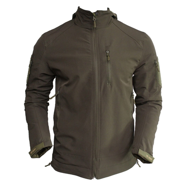 Чоловіча куртка з капюшоном Combat Soft Shell у кольорі хакі розмір L - зображення 1