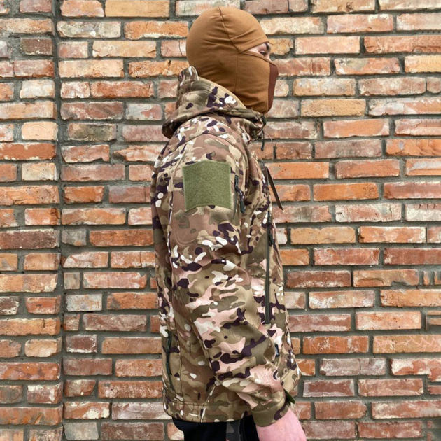 Мужская водонепроницаемая куртка с капюшоном Han wild G8 Softshell на флисе мультикам размер 2XL - изображение 2