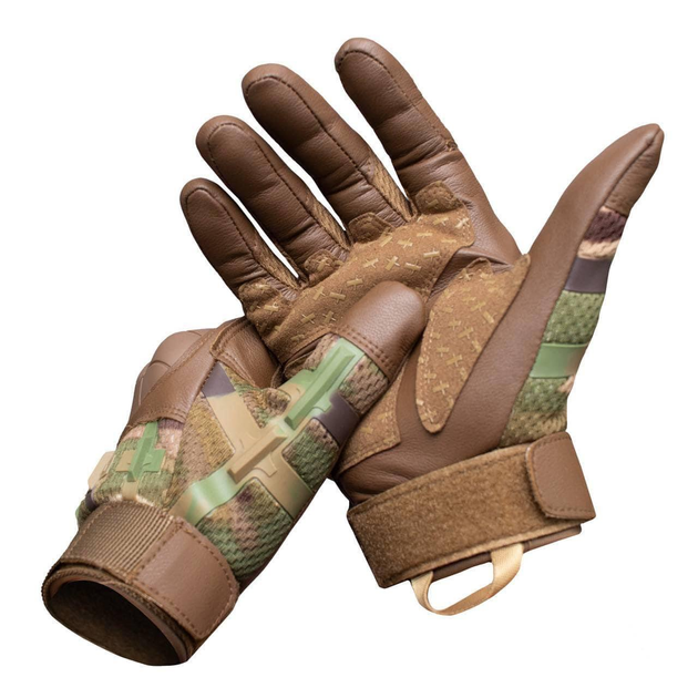 Плотные перчатки Razor с защитными накладками и антискользящими вставками койот размер 2XL - изображение 2