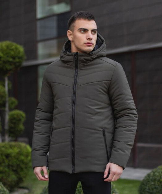 Зимняя мужская Куртка Pobedov "Dzen" до -18°C с капюшоном на силиконе хаки размер M - изображение 2