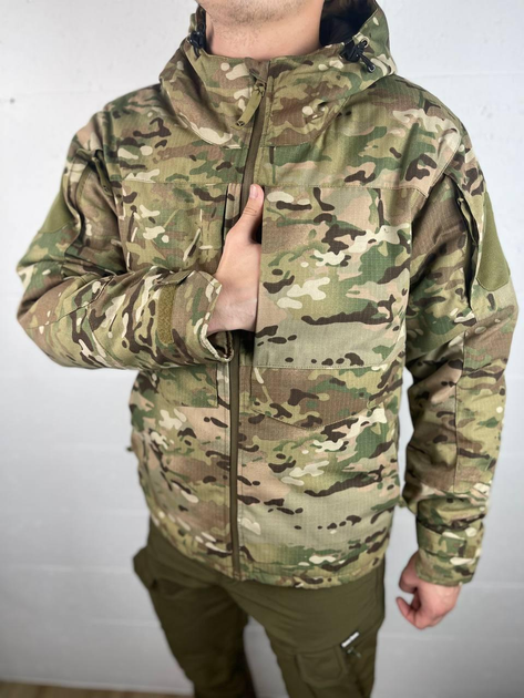 Зимняя мужская Куртка с капюшоном рип-стоп до -15 °C мультикам размер XXL - изображение 2