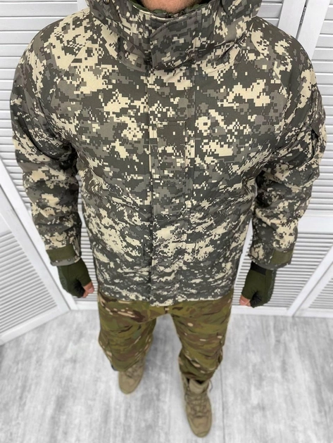 Чоловіча зимова Куртка SoftShell до -20°C із знімною флісовою підкладкою піксель розмір XXL - зображення 1
