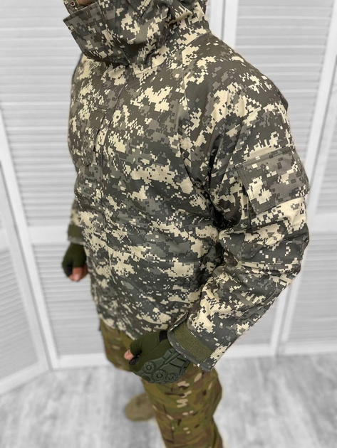 Мужская зимняя Куртка SoftShell до -20°C со съемной флисовой подкладкой пиксель размер XL - изображение 2